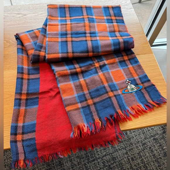 Vivienne Westwood scarf muffler shawl large ORB logo Japan Exclusive - Picture 12 of 16